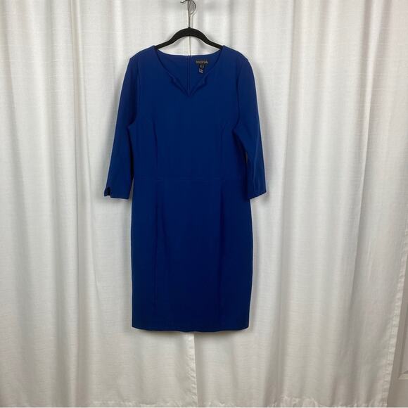 Long Tall Sally Blue Ponte Knit Sheath Dress Sz.14 - Picture 1 of 12